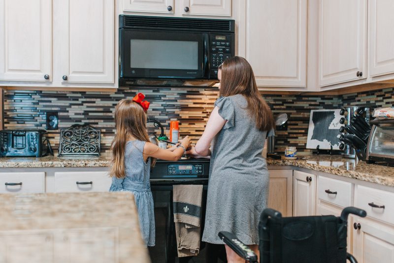 Mother and Daughter Cooking