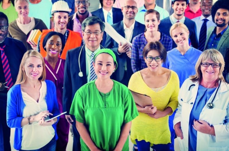 Group of make and female professionals